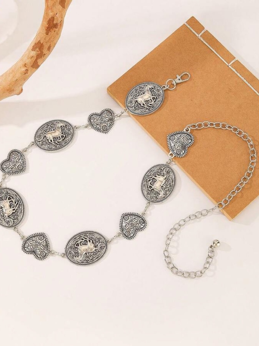 Western Love Retro Silver Chain Belt NEW 🏷️ - Picture 2 of 3